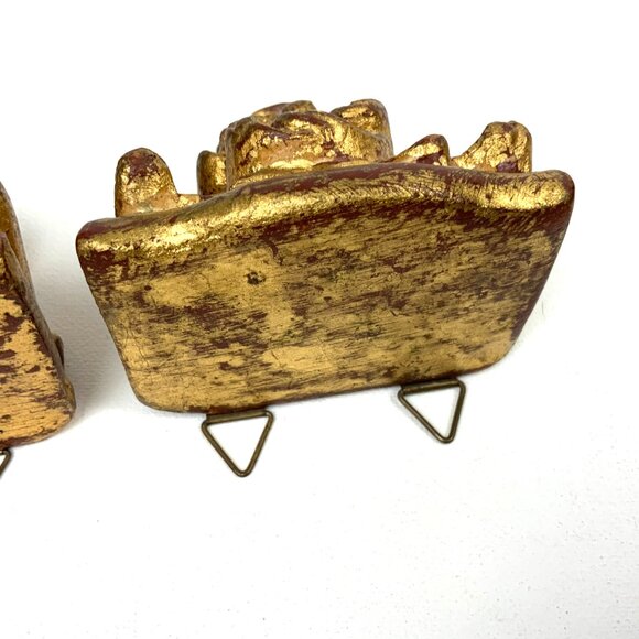 Pair Of Vintage Ornate Rococo Gilt Wood Wall Shelves Brackets Italy - Picture 5 of 16